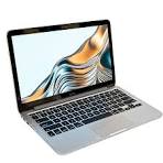 Sleek silver Ultra-Slim Pro Laptop open showing a high-resolution display and modern, compact keyboard